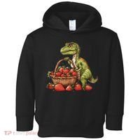 Strawberry Dinosaur Artwork Funny Dino Strawberry Fruit Toddler Hoodie thumb 0