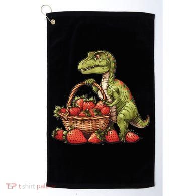 Strawberry Dinosaur Artwork Funny Dino Strawberry Fruit Golf Towel