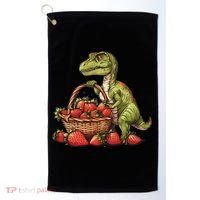 Strawberry Dinosaur Artwork Funny Dino Strawberry Fruit Golf Towel thumb 0