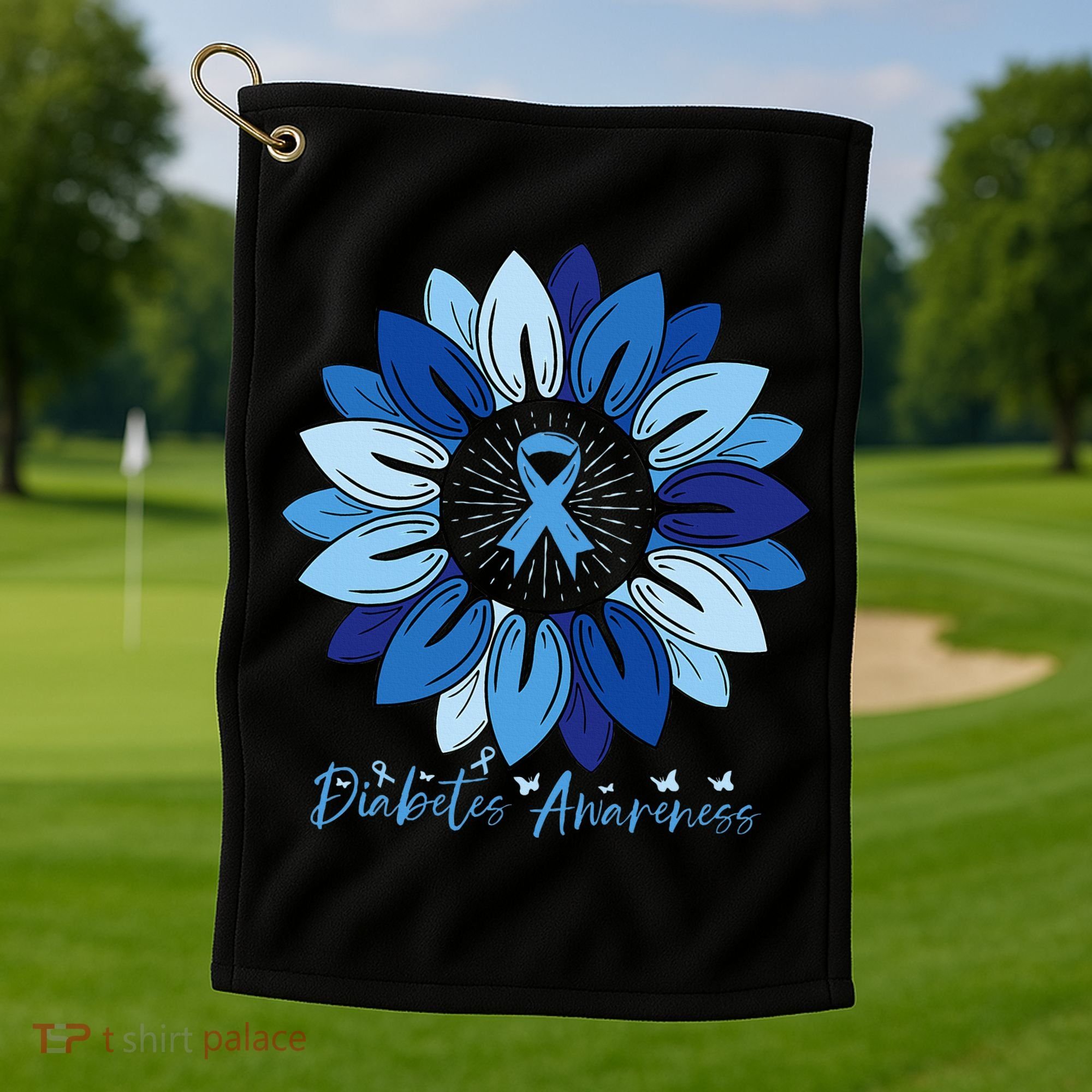 Sunflower Diabetes Awareness Month Golf Towel