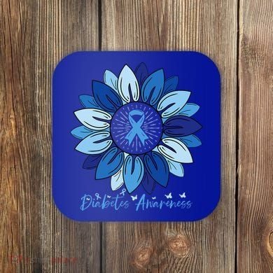 Sunflower Diabetes Awareness Month Coaster