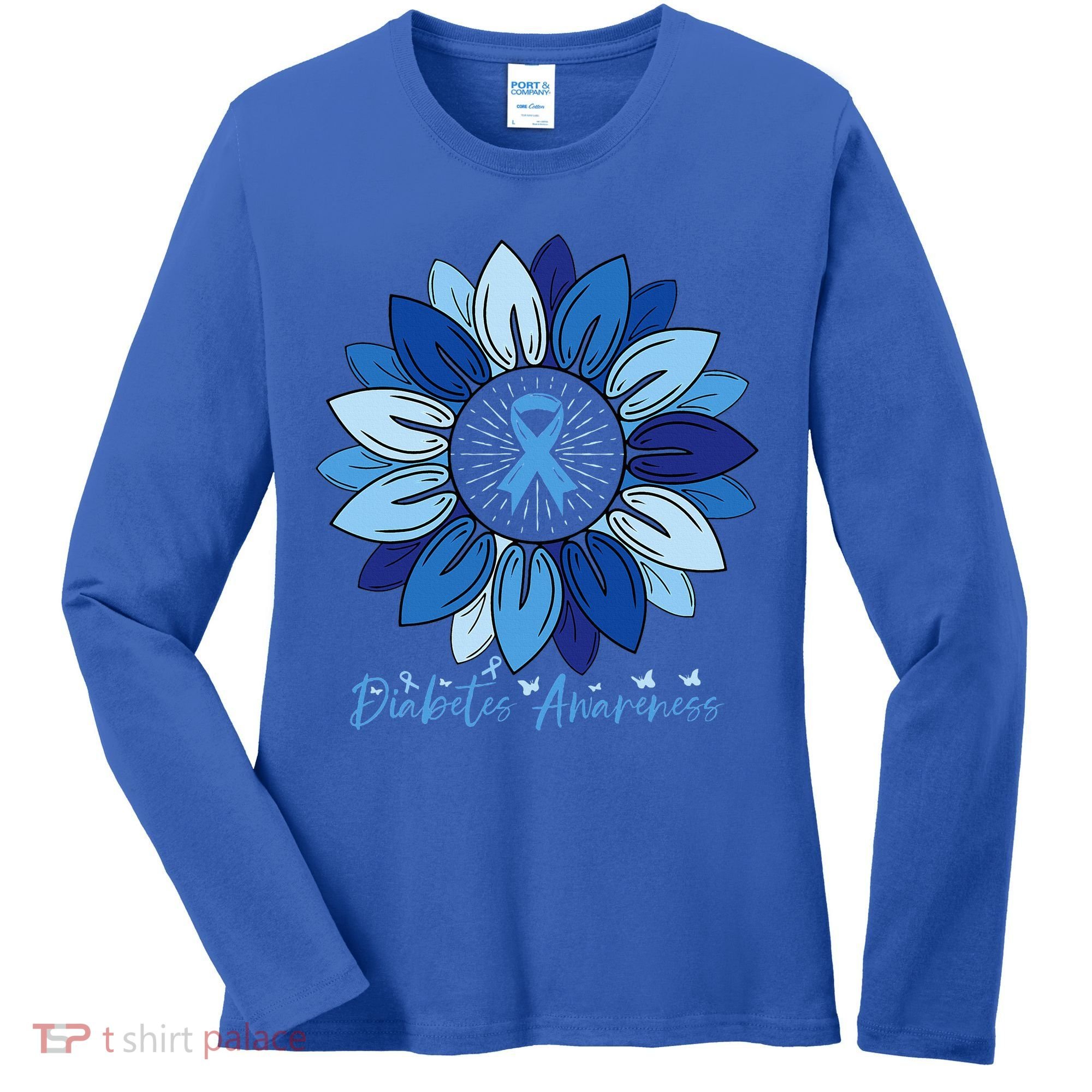 Sunflower Diabetes Awareness Month Women's Long Sleeve Shirt