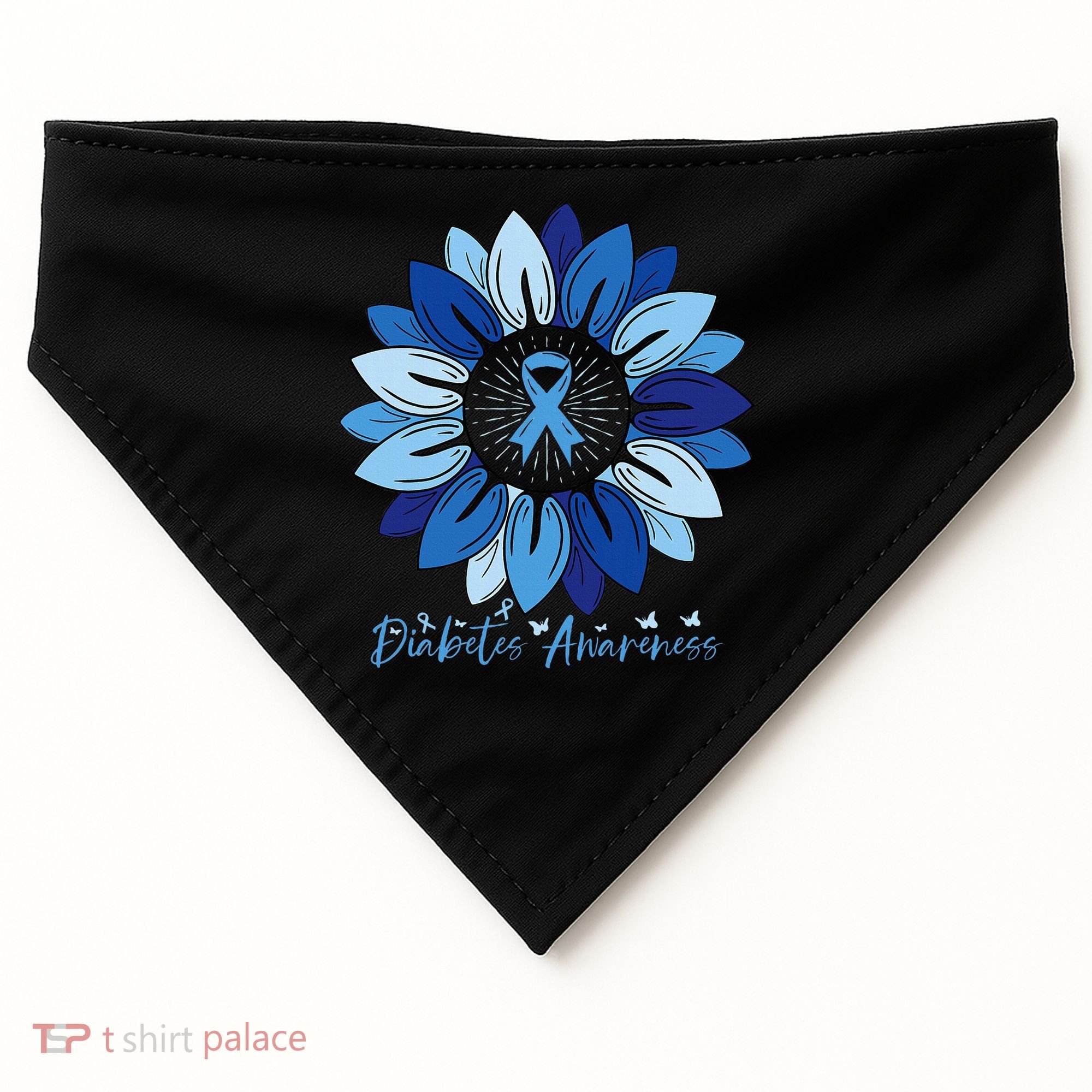 Sunflower Diabetes Awareness Month USA-Made Doggie Bandana