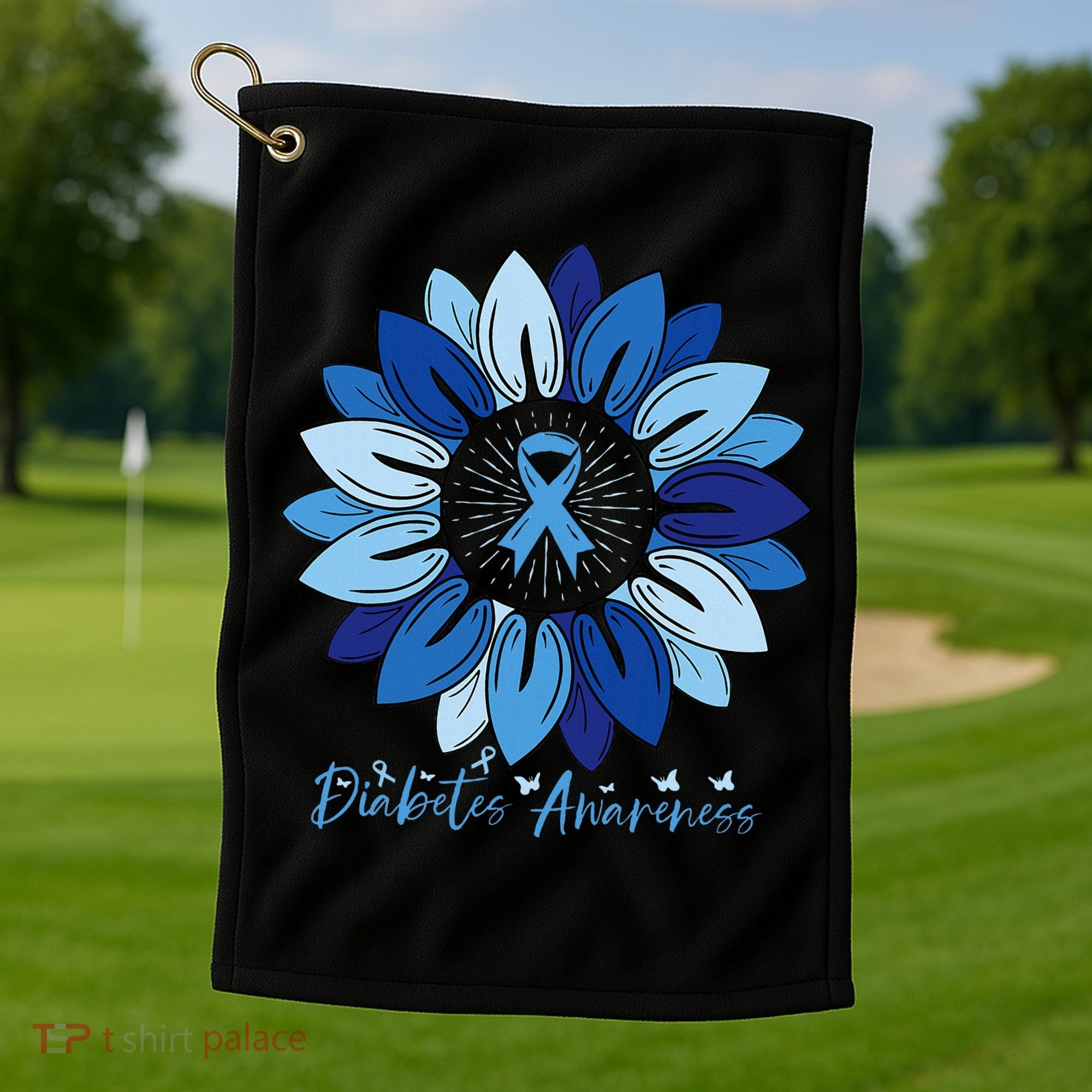 Sunflower Diabetes Awareness Month Golf Towel