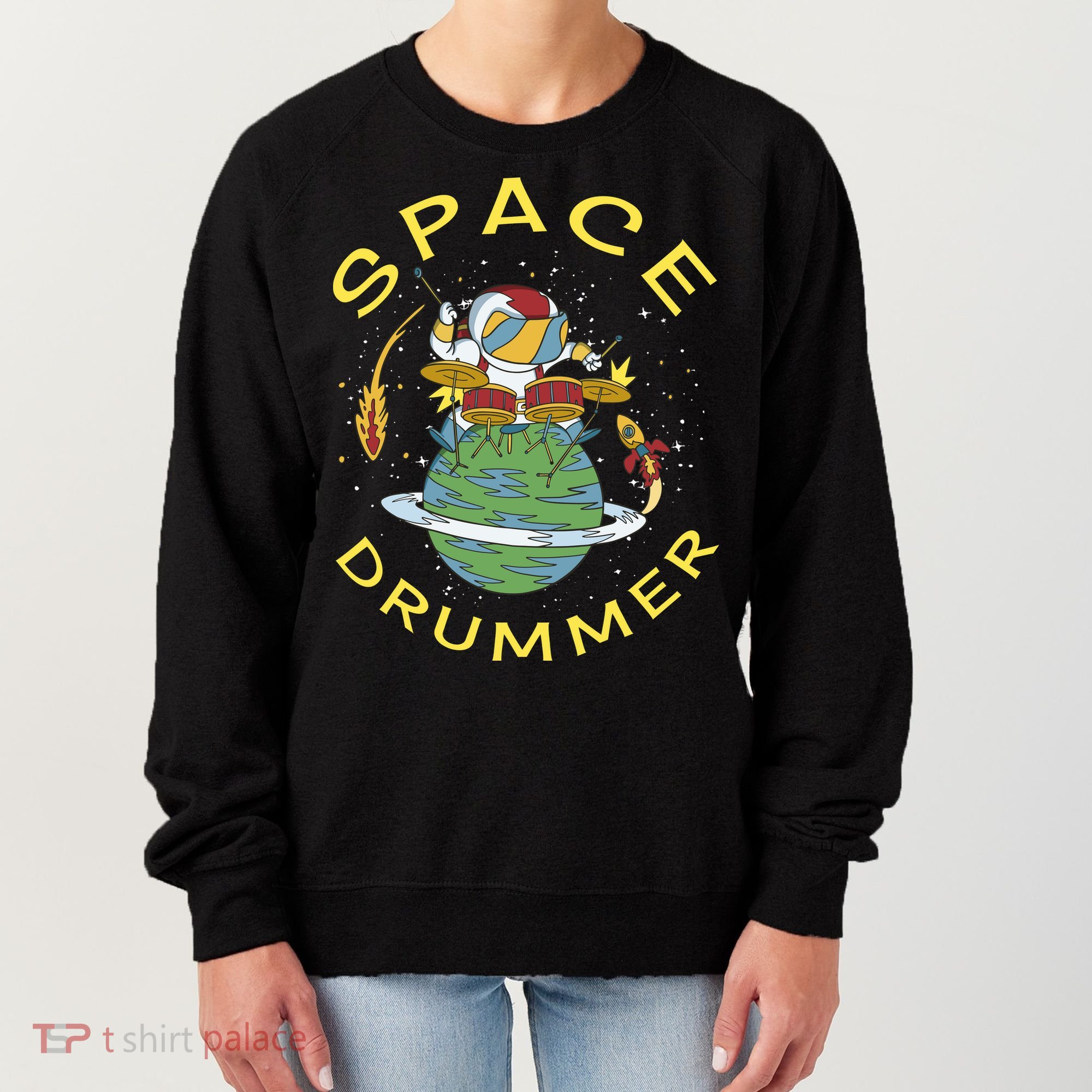 Space Drummer Astronaut Women's Sweatshirt