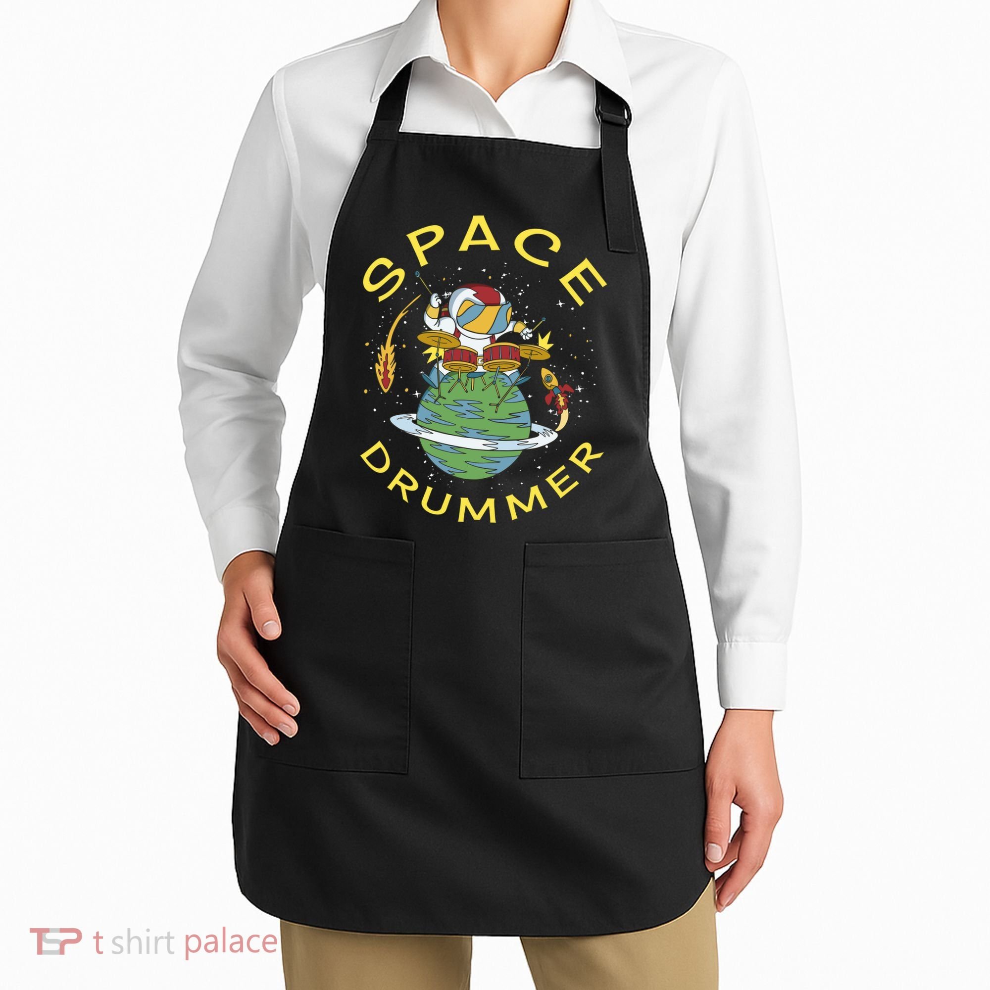 Space Drummer Astronaut Apron