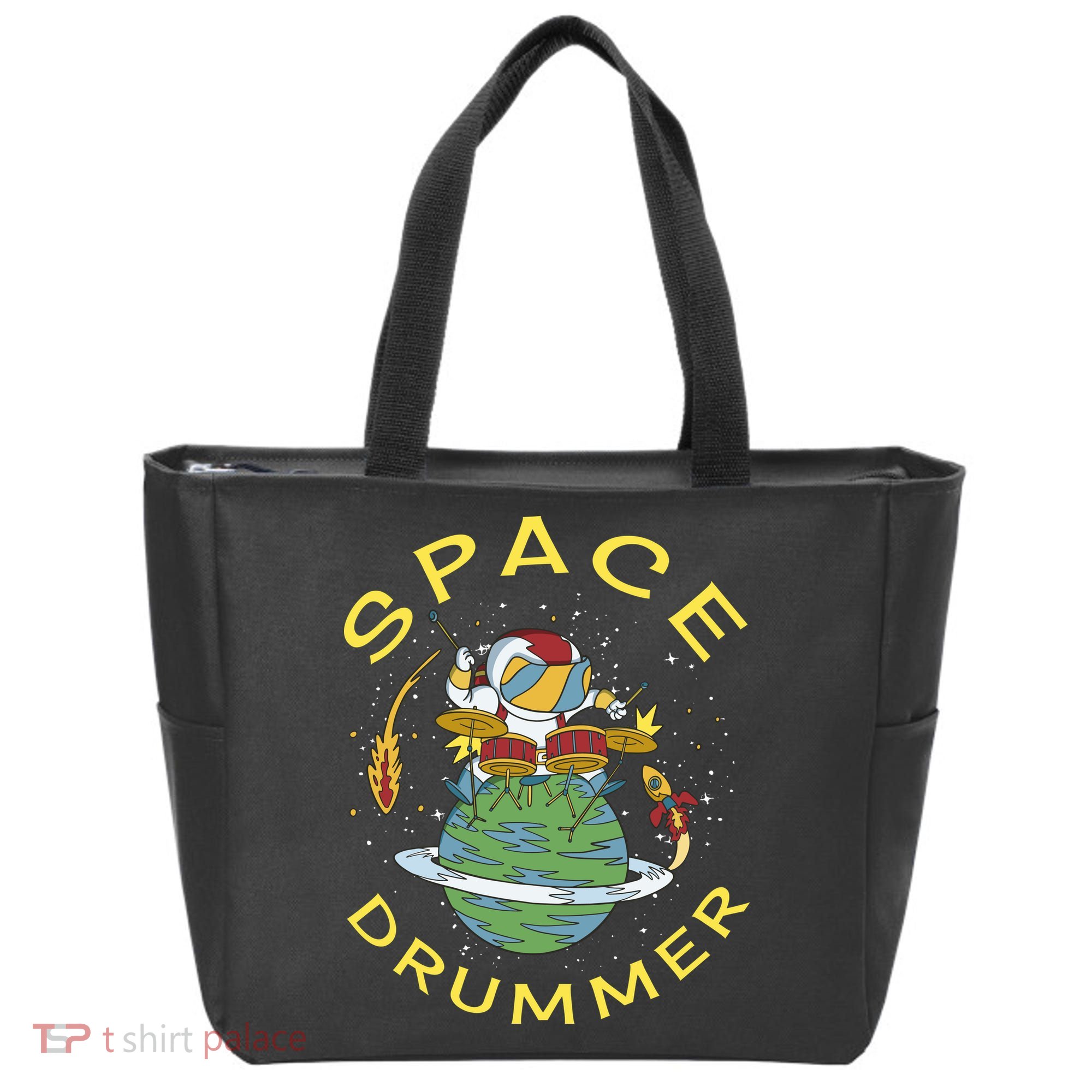 Space Drummer Astronaut Tote Bag