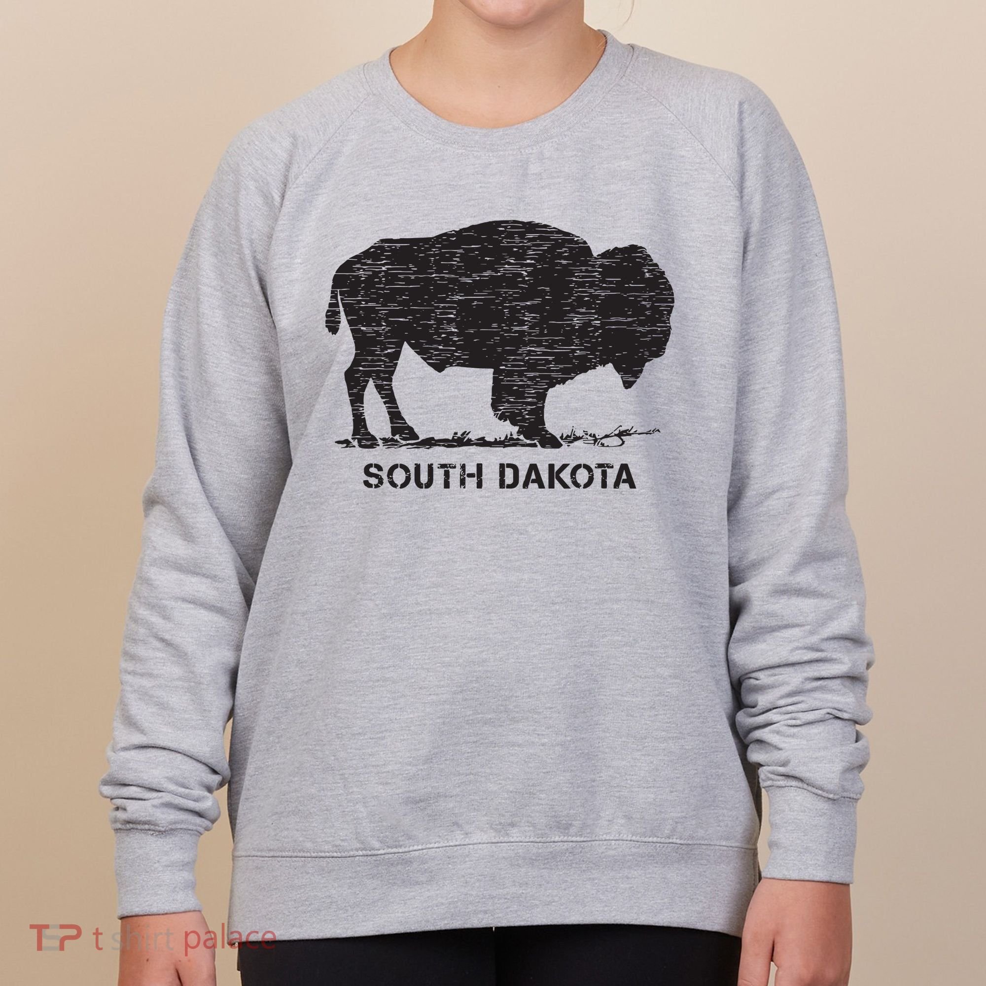 South Dakota And American Buffalo Bison Women's Sweatshirt
