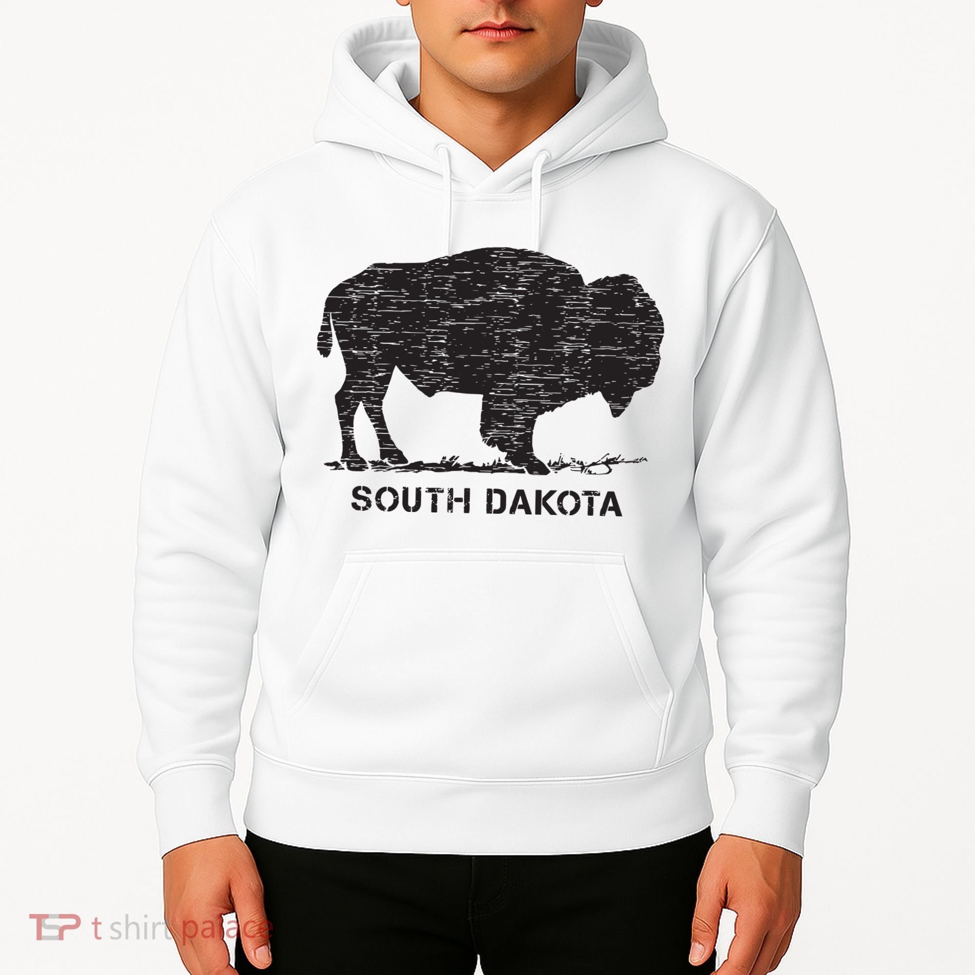 South Dakota And American Buffalo Bison Hoodie