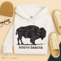 South Dakota And American Buffalo Bison Hoodie thumb 4
