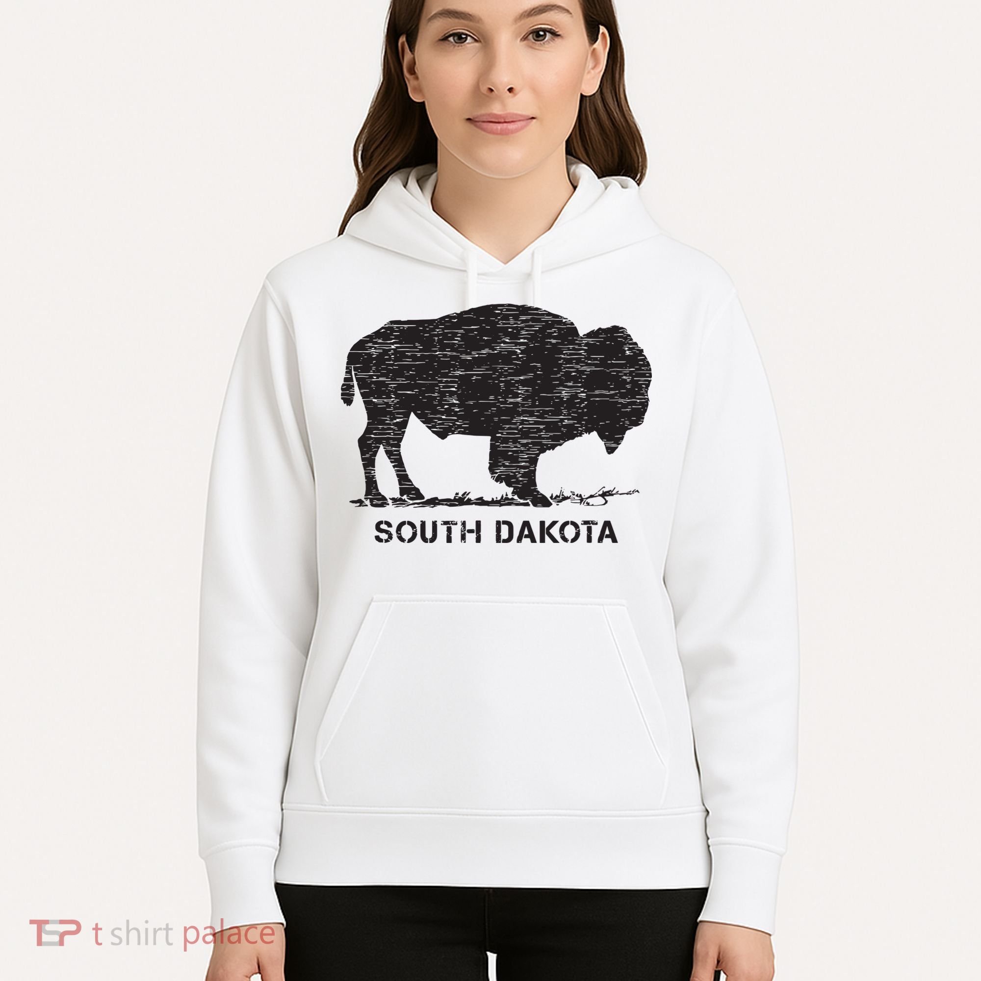 South Dakota And American Buffalo Bison Hoodie