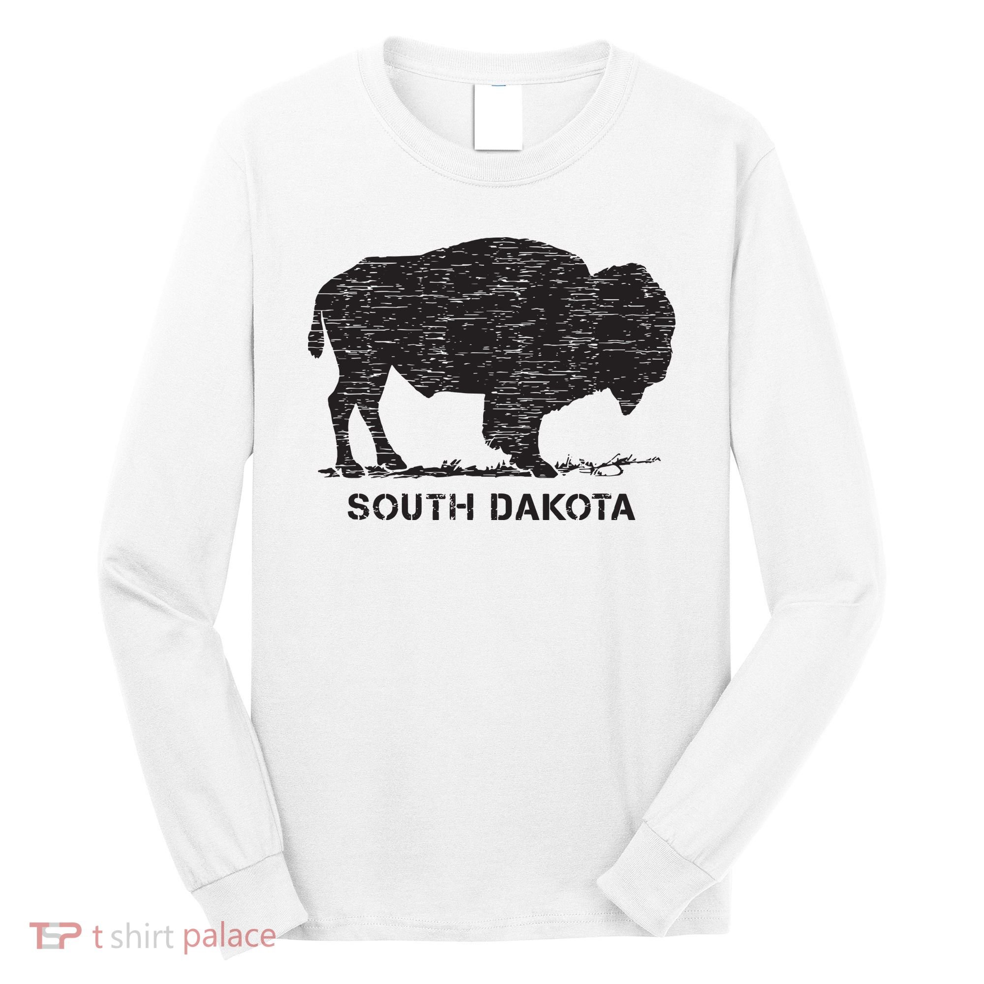 South Dakota And American Buffalo Bison Long Sleeve Shirt