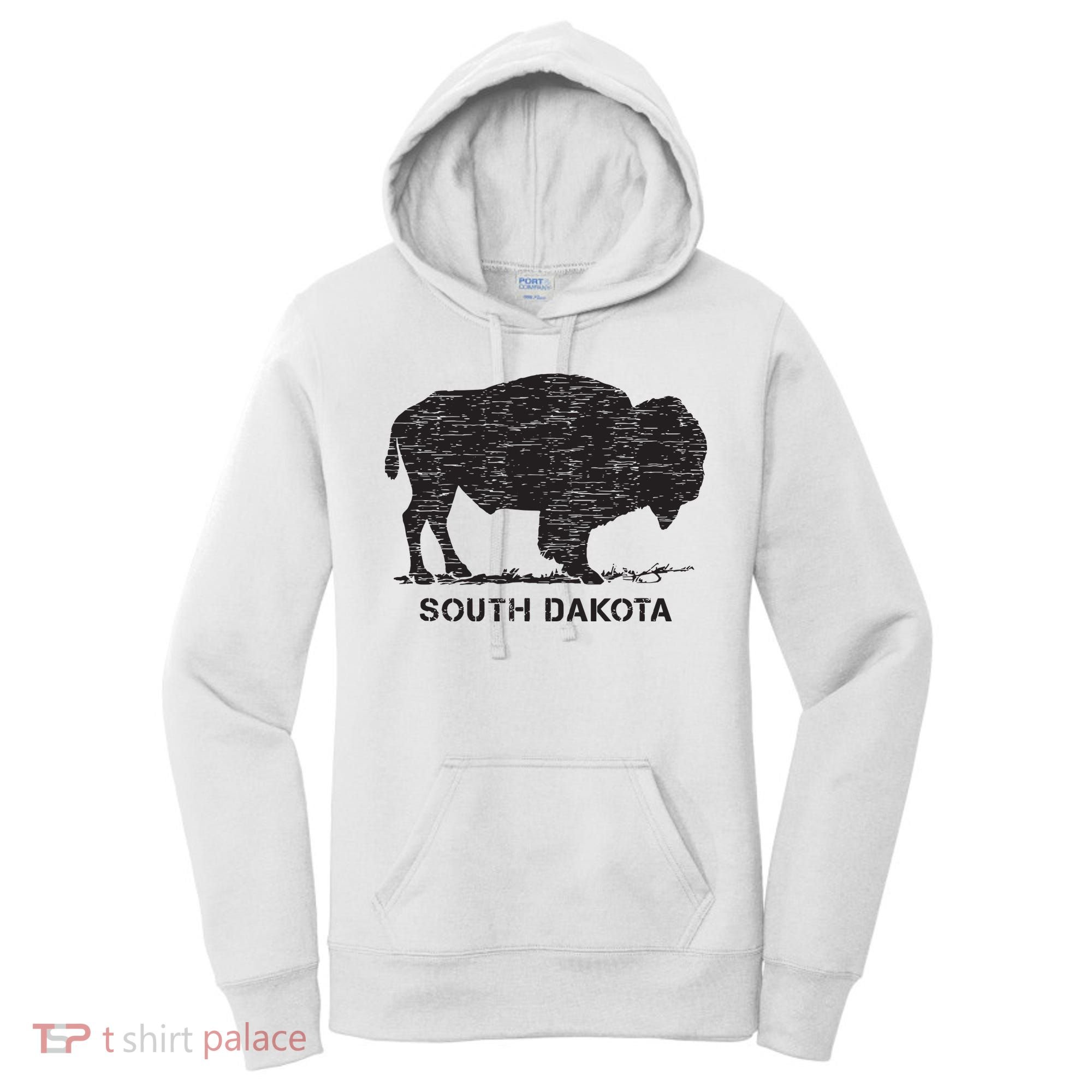 South Dakota And American Buffalo Bison Women's Hoodie