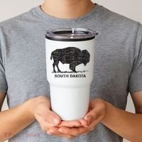 South Dakota And American Buffalo Bison Tumbler thumb 2