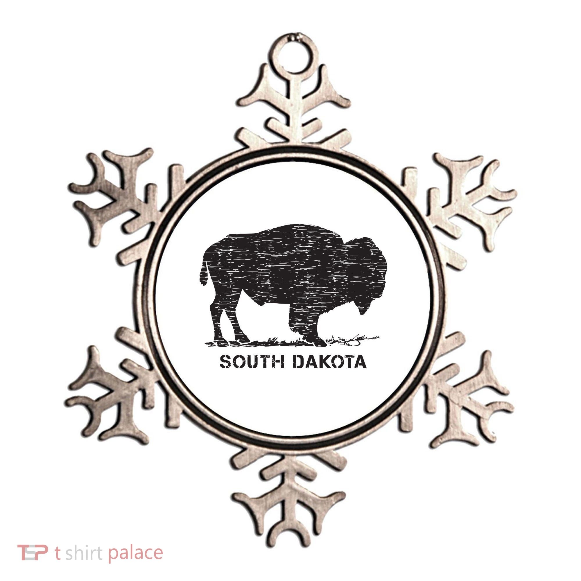 South Dakota And American Buffalo Bison Ornament