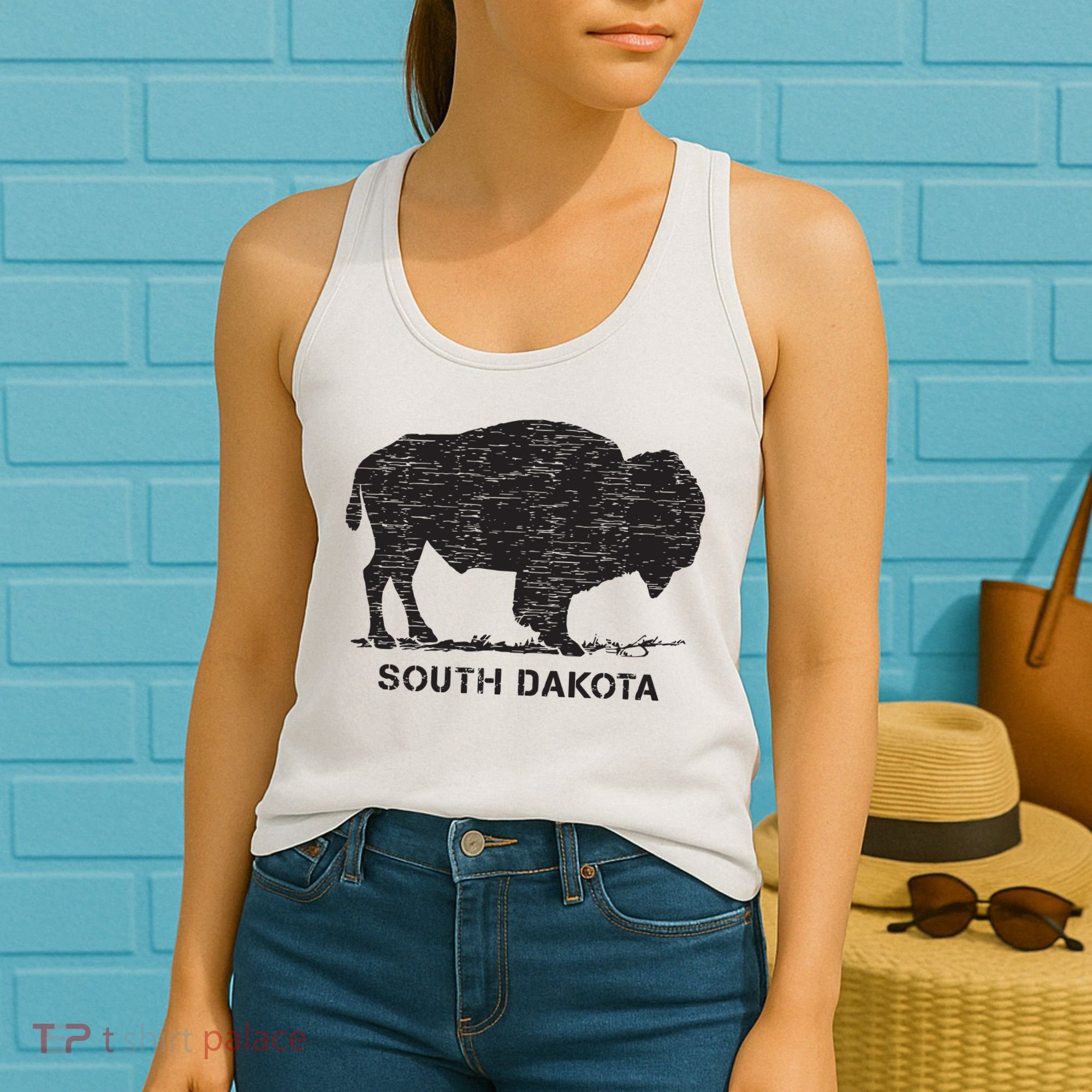 South Dakota And American Buffalo Bison Women's Tank Top