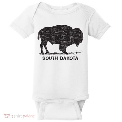 South Dakota And American Buffalo Bison Baby Bodysuit