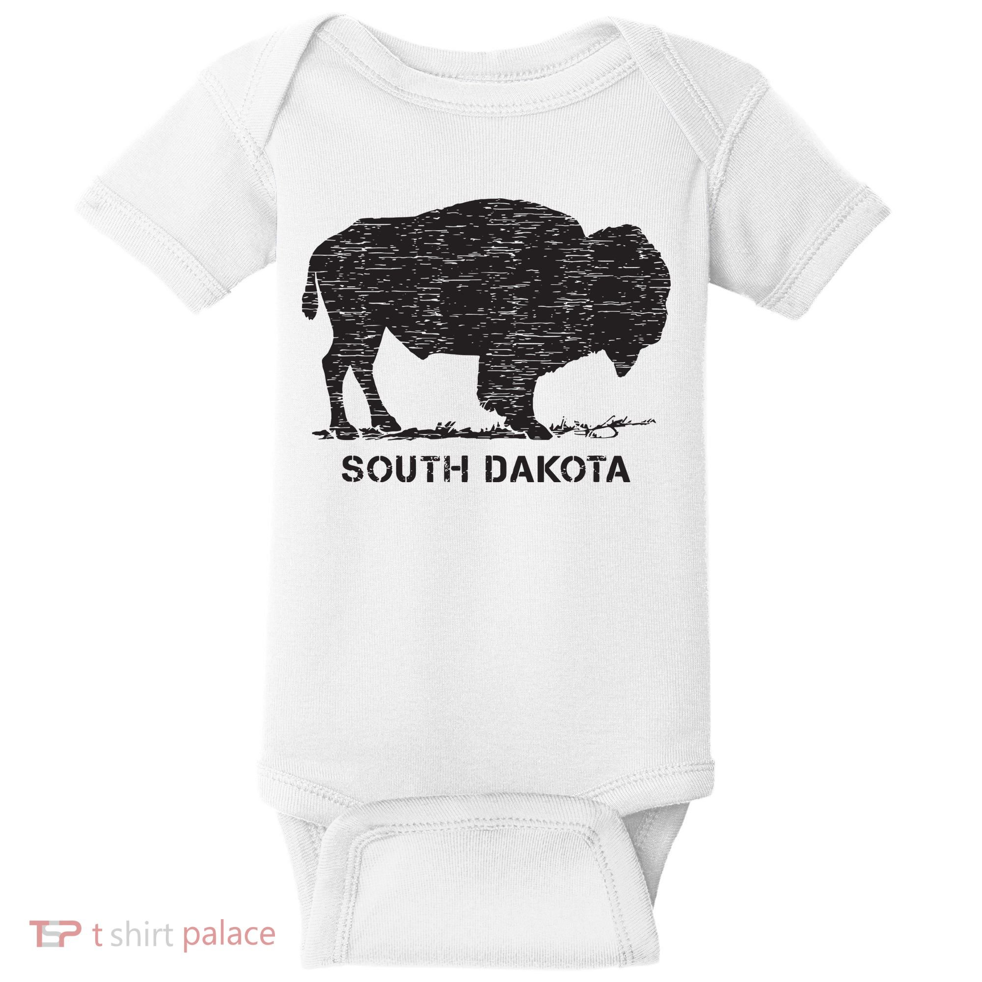 South Dakota And American Buffalo Bison Baby Bodysuit