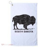 South Dakota And American Buffalo Bison Golf Towel thumb 0