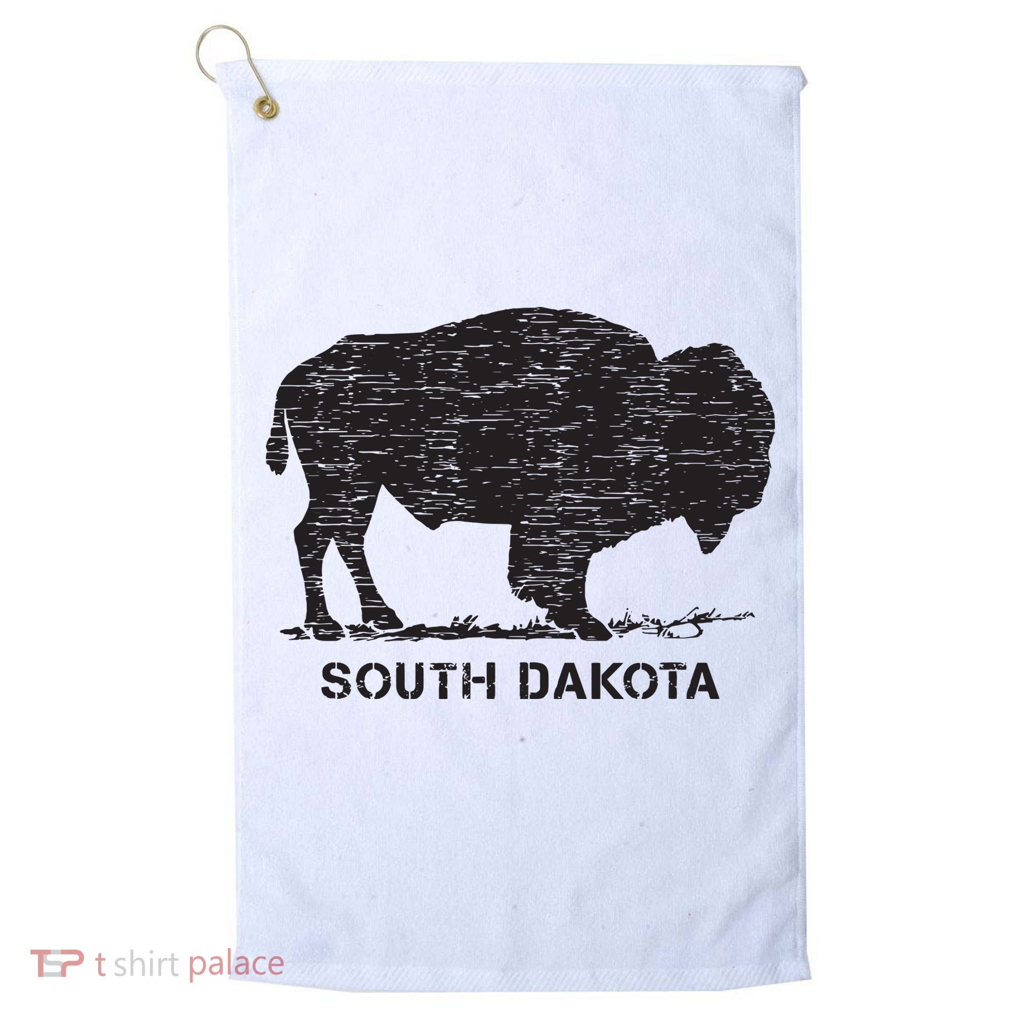 South Dakota And American Buffalo Bison Golf Towel