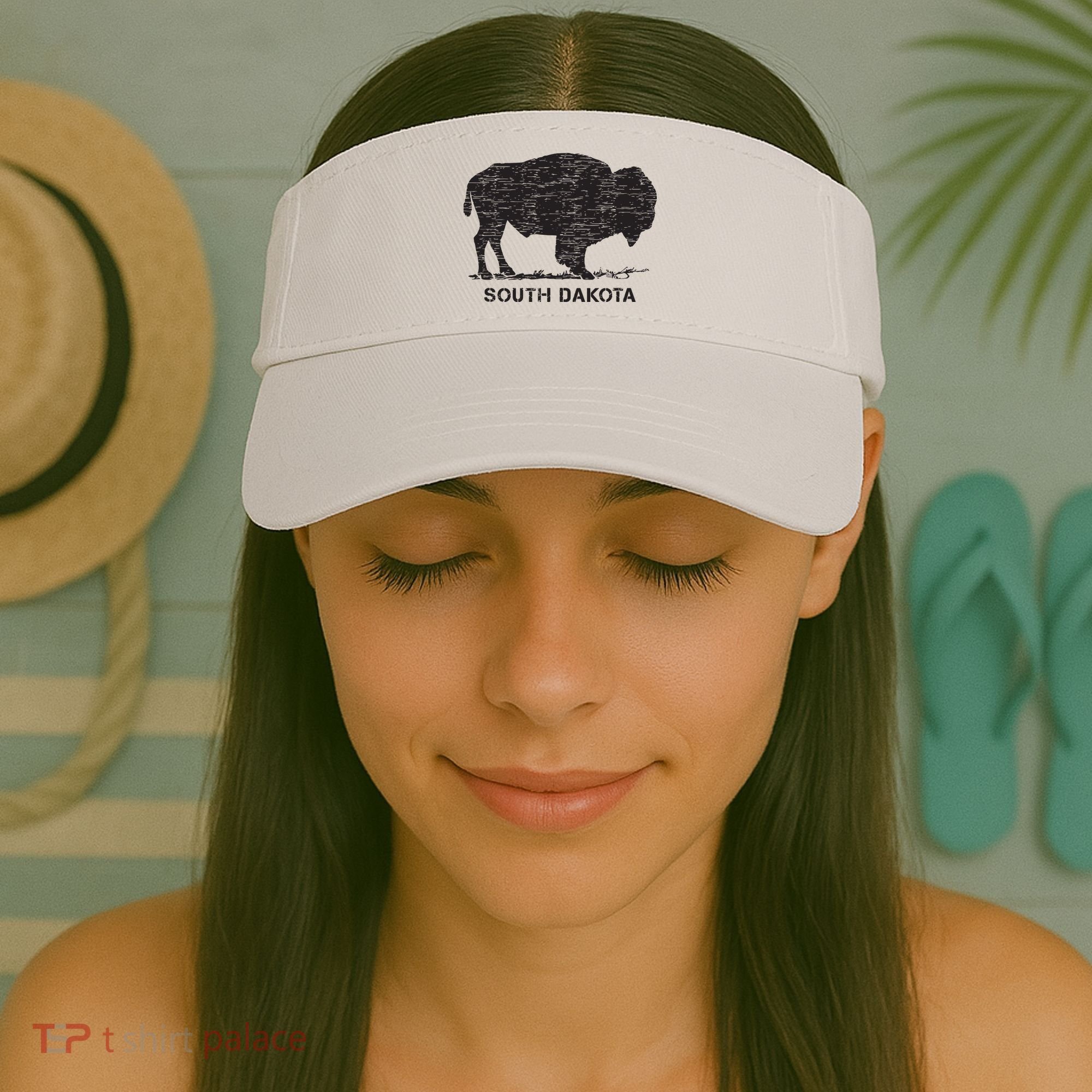 South Dakota And American Buffalo Bison Visor