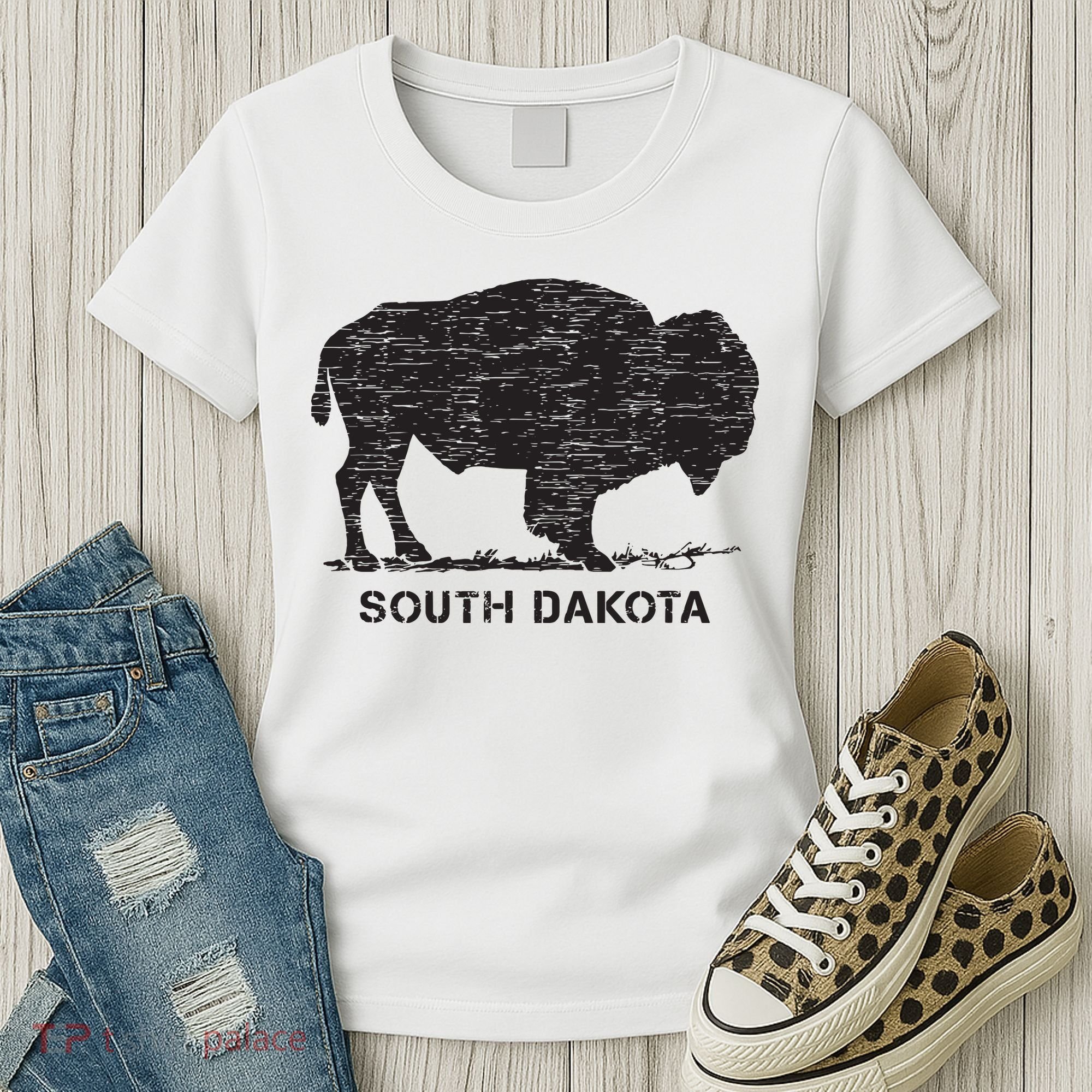 South Dakota And American Buffalo Bison Women's T-Shirt