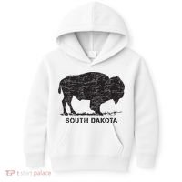 South Dakota And American Buffalo Bison Kids Hoodie thumb 0