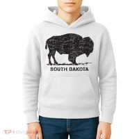 South Dakota And American Buffalo Bison Kids Hoodie thumb 4