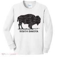 South Dakota And American Buffalo Bison Kids Long Sleeve Shirt thumb 0