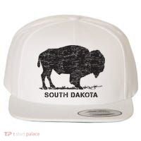 South Dakota And American Buffalo Bison Wool Snapback Cap thumb 0