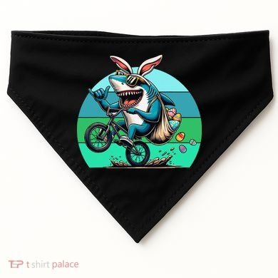 Shark Dressed As Easter Bunny Riding A BMX Bike USA-Made Doggie Bandana