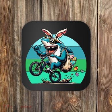 Shark Dressed As Easter Bunny Riding A BMX Bike Coaster