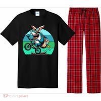 Shark Dressed As Easter Bunny Riding A BMX Bike Pajama Set thumb 0