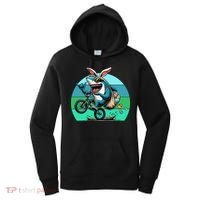 Shark Dressed As Easter Bunny Riding A BMX Bike Women's Hoodie thumb 0