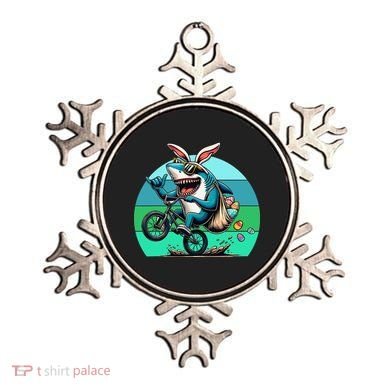 Shark Dressed As Easter Bunny Riding A BMX Bike Ornament