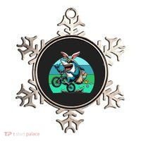 Shark Dressed As Easter Bunny Riding A BMX Bike Ornament thumb 0