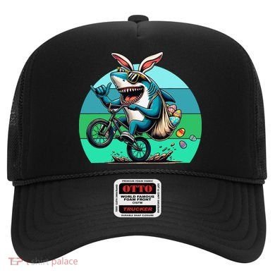 Shark Dressed As Easter Bunny Riding A BMX Bike Hat