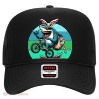 Shark Dressed As Easter Bunny Riding A BMX Bike Hat thumb 0