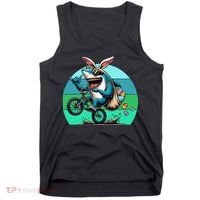 Shark Dressed As Easter Bunny Riding A BMX Bike Tank Top thumb 0