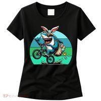 Shark Dressed As Easter Bunny Riding A BMX Bike Women's T-Shirt thumb 0