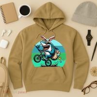 Shark Dressed As Easter Bunny Riding A BMX Bike Hoodie thumb 3