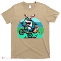 Shark Dressed As Easter Bunny Riding A BMX Bike T-Shirt thumb 0