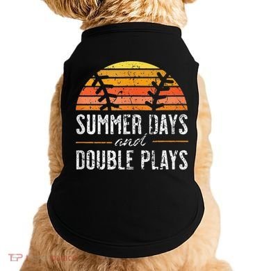 Summer Days and Double Plays Baseball Player Retro Vintage Doggie Tank