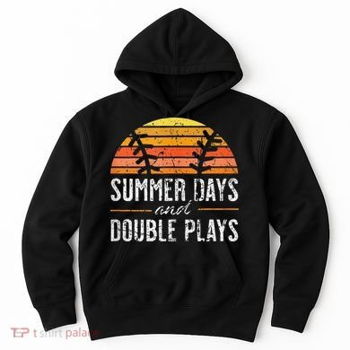 Summer Days and Double Plays Baseball Player Retro Vintage Hoodie