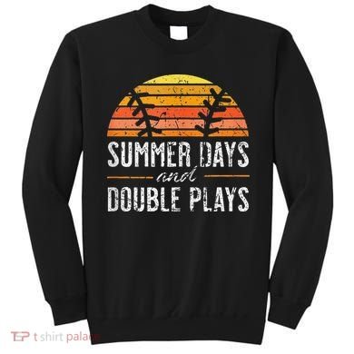 Summer Days and Double Plays Baseball Player Retro Vintage Sweatshirt