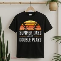 Summer Days and Double Plays Baseball Player Retro Vintage T-Shirt thumb 2