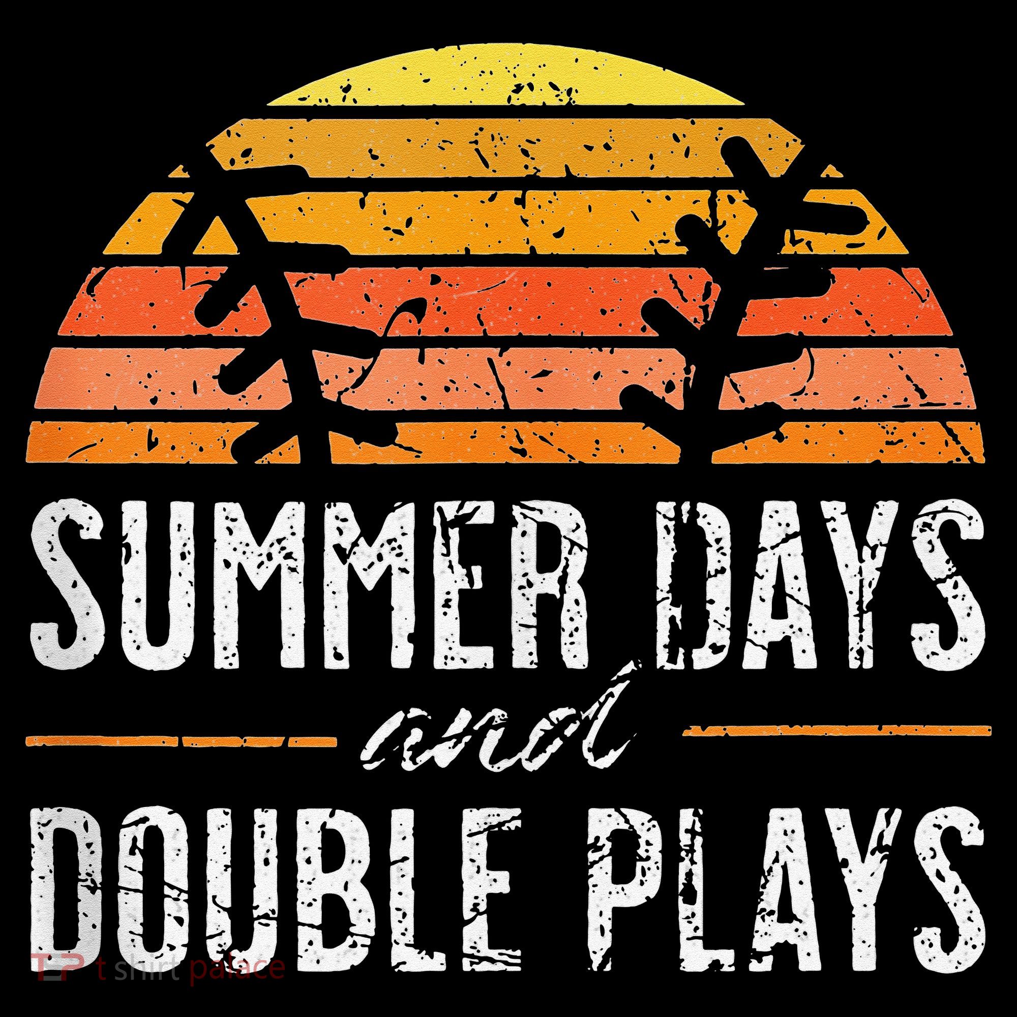 Summer Days and Double Plays Baseball Player Retro Vintage T-Shirt