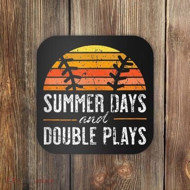 Summer Days and Double Plays Baseball Player Retro Vintage Coaster