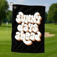Sunny Days Ahead Retro Summer Golf Towel thumb 1