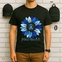 Sunflower Diabetes Awareness Month T-Shirt thumb 6